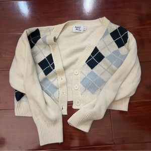 Princess Polly Argyle Cardigan Size S/M